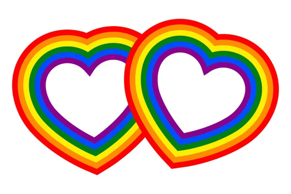 Colorful Vector Rainbow Hearts — Stock Vector