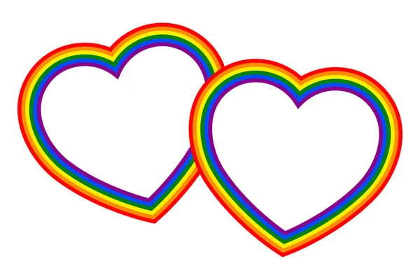 Colorful Vector Rainbow Hearts — Stock Vector