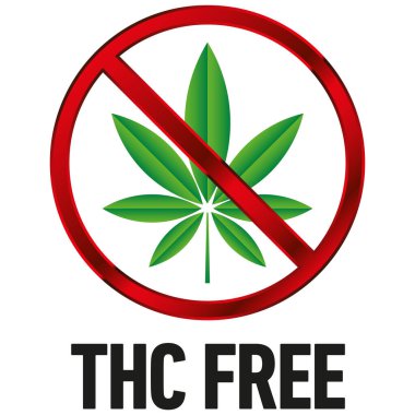 THC free icon on white background -  vector clipart