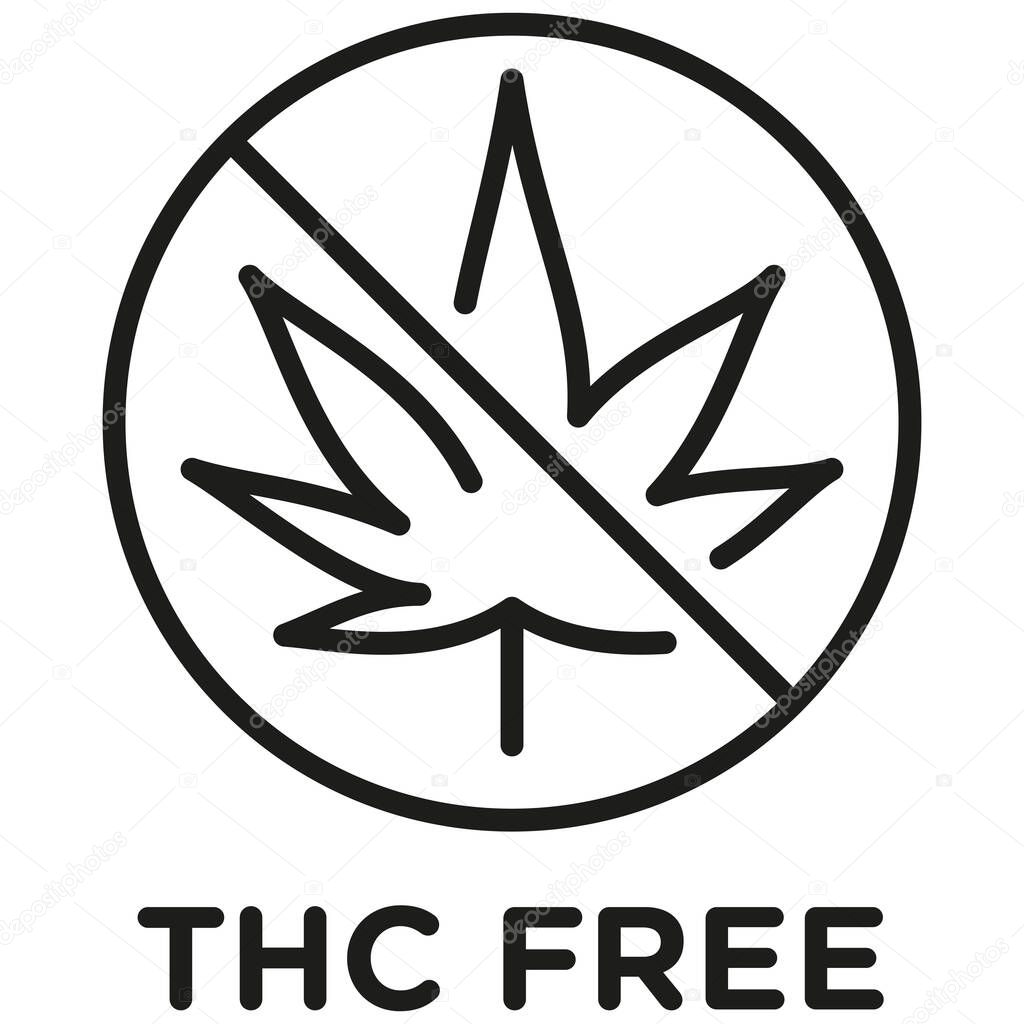 THC free icon on white background -  vector