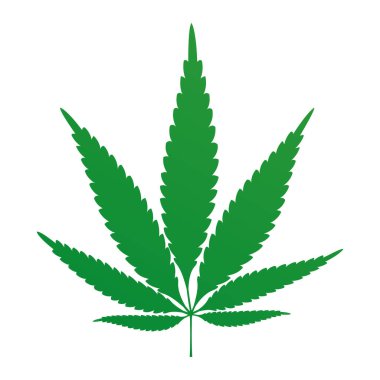 Yeşil kenevir yaprağı vektör çizimi