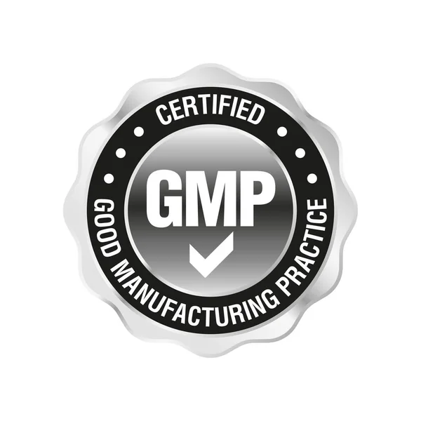 Sello Redondo Certificado Gmp Good Manufacturing Practice Sobre Fondo Blanco — Archivo Imágenes Vectoriales