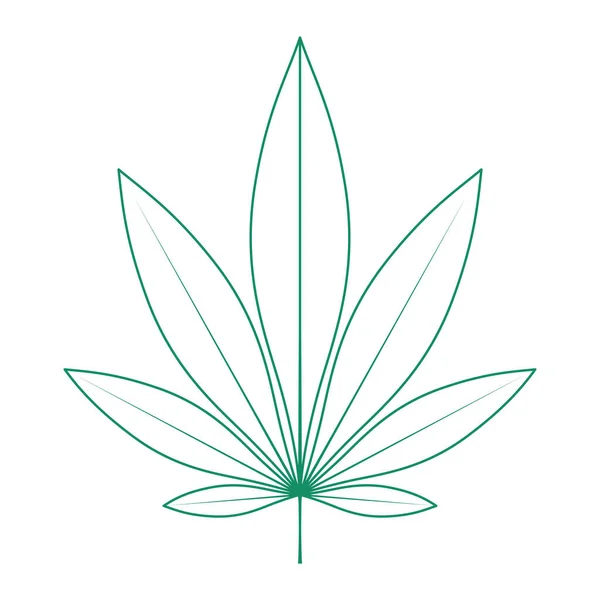 緑の麻の葉ベクトル図 — ストックベクタ