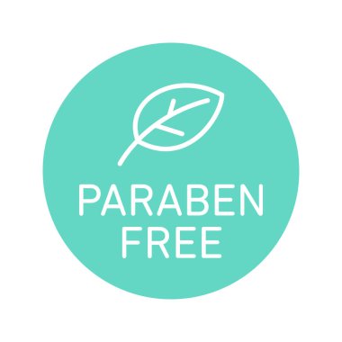 Paraben ücretsiz kozmetik vektör etiketi.