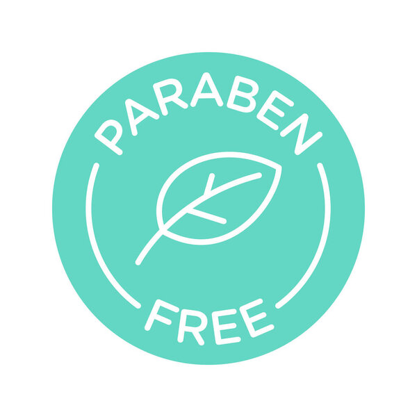 Paraben free icon cosmetic vector label.