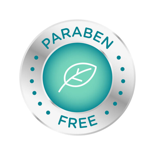 Paraben free icon cosmetic vector label.