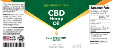 CBD Yağ Şişesi Şablon Tasarımı