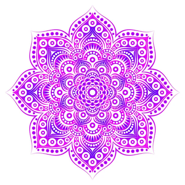 Mandala Simétrico Vectorial Redondo Patrón Circular Para Henna Mehndi Tatuaje — Vector de stock