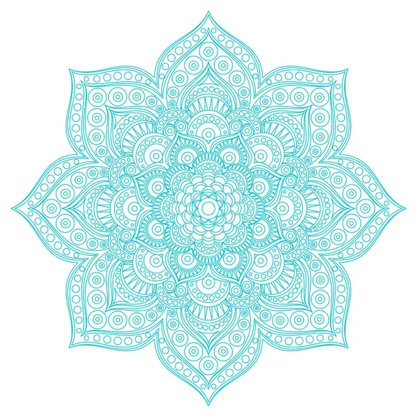 Mandala Simétrico Vectorial Redondo Patrón Circular Para Henna Mehndi Tatuaje — Vector de stock