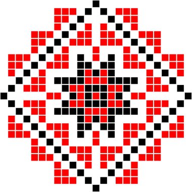 Etnik geleneksel süs. Kumaş üzerine nakış. Yama dokusu. Dokuma. Halk motifi.