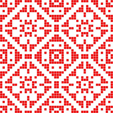 Etnik geleneksel süs. Kumaş üzerine nakış. Yama dokusu. Dokuma. Halk motifi.