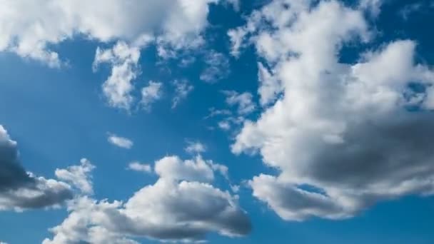 Bewegende wolken en blauwe lucht op dag 4k — Stockvideo