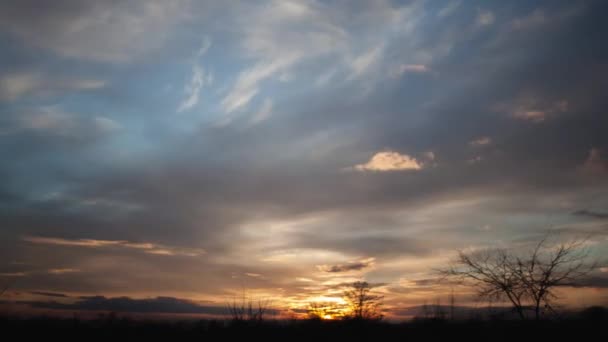 Solnedgång tid förflutit landskap — Stockvideo