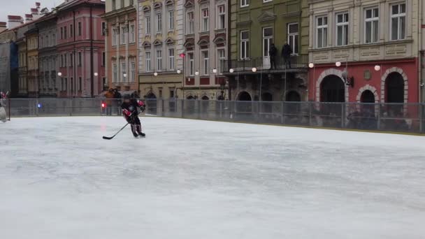 Lviv Ukraine February 2020 Hockey Match Representatives Armed Forces Canada — 비디오