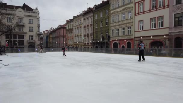 Lviv Ukraine February 2020 Hockey Match Representatives Armed Forces Canada — 비디오