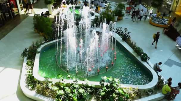 Lviv Ukraine August 2019 Brunnen Und Unbekannte Einkaufszentrum Zeitlupe — Stockvideo