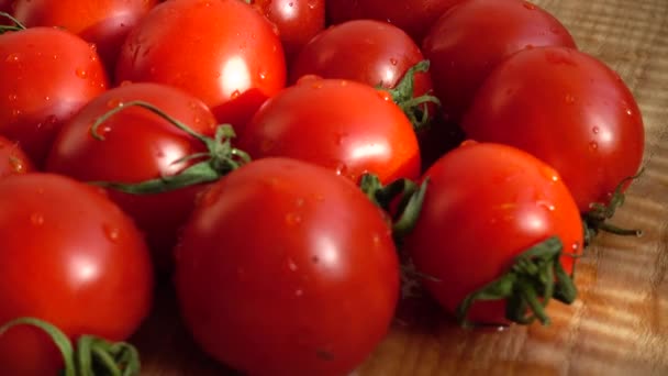 Tomates Cherie Tiro Movimento — Vídeo de Stock