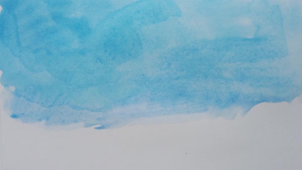 Рисование Бумаге Акварельными Красками — стоковое видео