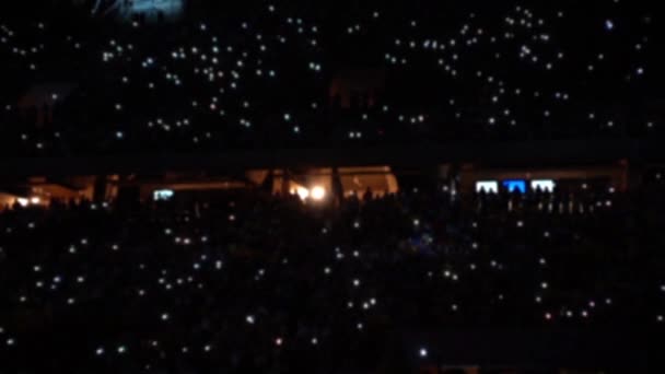 Widzowie Stadionie Nocny Koncert — Wideo stockowe