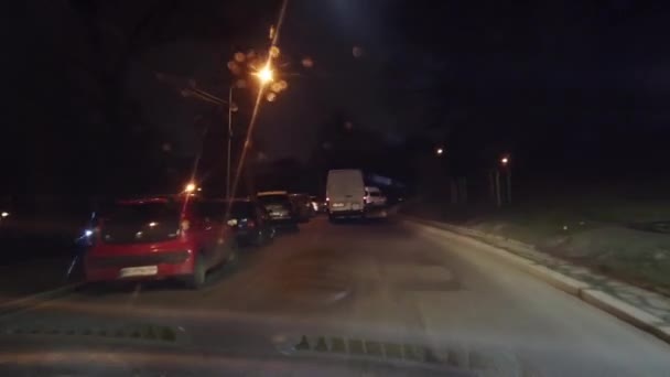 Biltrafik Gatorna Natten Staden — Stockvideo