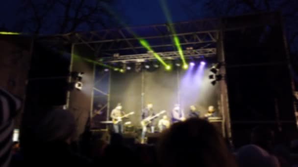 Opname Van Het Concert Het Podium Onscherp — Stockvideo