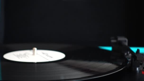 Vinyl Record Player Needle Vinyl Record — Stock Video