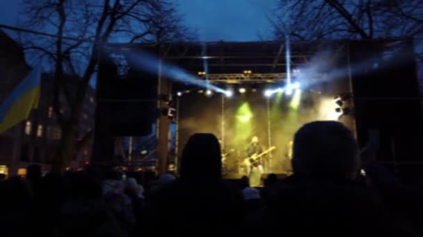 Disparo Del Concierto Escenario Fuera Foco — Vídeo de stock