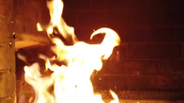 Ogień Kominku Strzelanina — Wideo stockowe