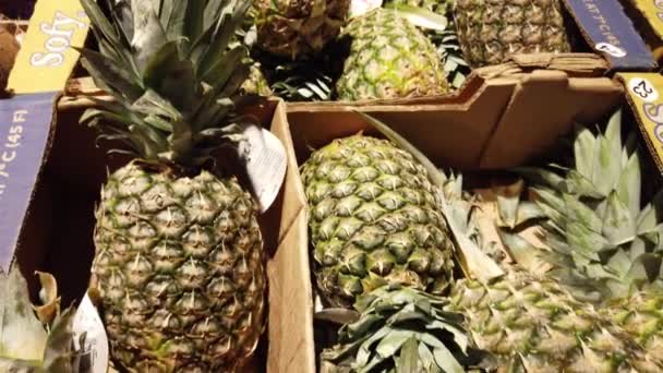 Fruta Centro Comercial Compradores Escolhem Frutas — Vídeo de Stock