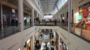 LVIV, UKRAINE - DECEMBER 29, 2019: Shooting in the mall before the new year.