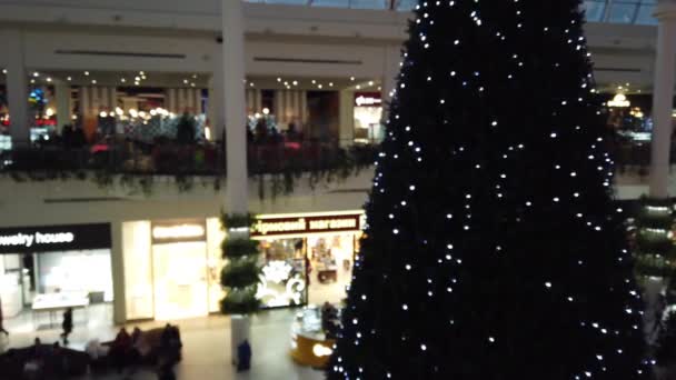 Arbre Noël Dans Centre Commercial — Video