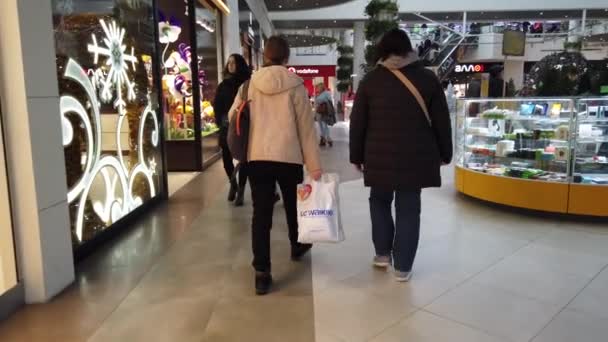 Lviv Ucrania Diciembre 2019 Disparos Centro Comercial Antes Del Nuevo — Vídeos de Stock