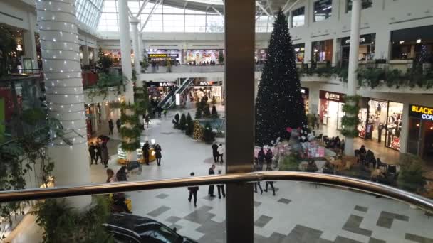 Lviv Ukraine December 2019 Shooting Mall New Year — Stockvideo