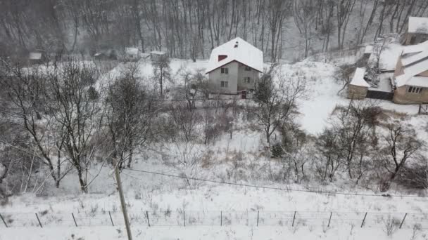 Winter Der Stadt Schneeschiessen — Stockvideo