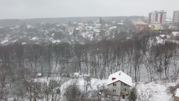 Invierno Ciudad Nieve Tiro — Vídeos de Stock