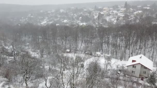 Invierno Ciudad Nieve Tiro — Vídeo de stock