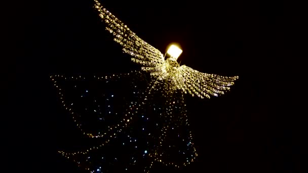 천사의 모습으로 밤하늘을 배경으로 장식하고 — 비디오