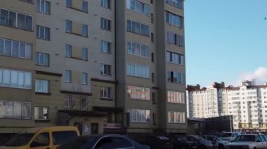 IVANO-FRANKIVSK, UKRAINE - DECEMBER 21, 2019: Car traffic on the streets of the city. Slow motion.