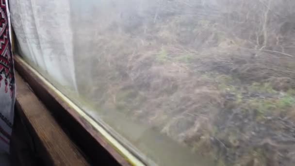 Pohled Okna Vagónu Vlaku — Stock video