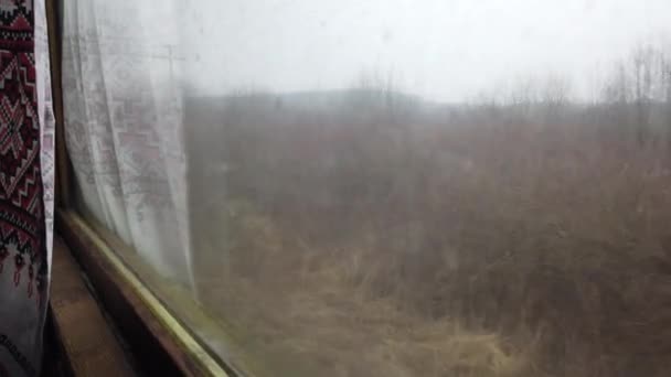 从火车车厢窗户往外看 — 图库视频影像