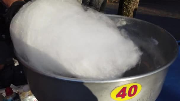 Tecnología Lana Dulce Azúcar Preparación Del Producto Azúcar Dulce — Vídeo de stock