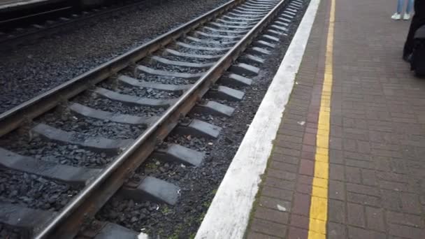 Disparos Del Tren Disparos Estación Tren Ucrania — Vídeo de stock