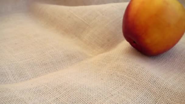 Fall Apples Burlap Slow Motion — Stock Video