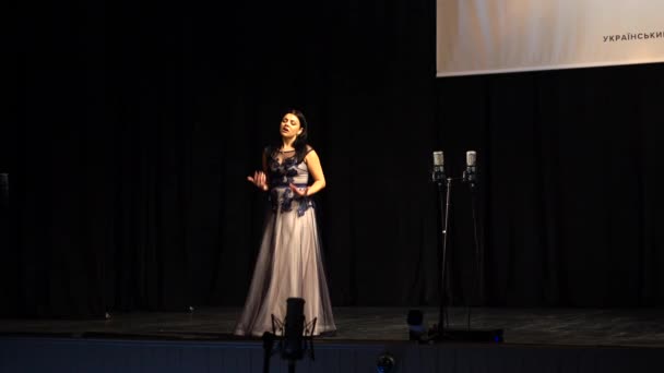 Lviv Ukraine November 2019 Performances Participants International Competition Opera Singers — стокове відео