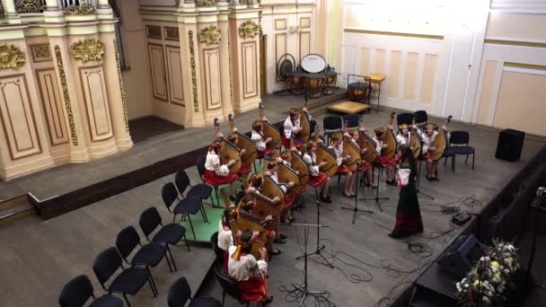 Lviv Ucrânia Novembro 2019 Kobza Art Festival Ring Bandura Apresentações — Vídeo de Stock