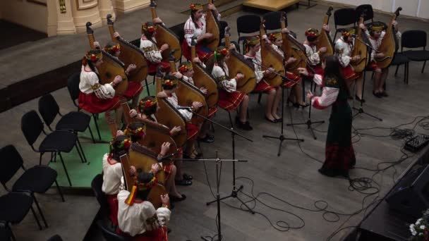 Lviv Ukraine November 2019 Kobza Art Festival Ring Bandura Performances — Stok video