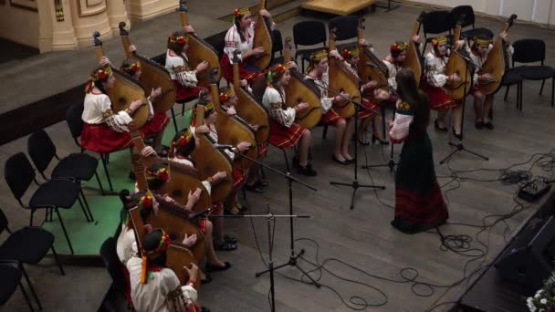 Lviv Ukraine November 2019 Kobza Art Festival Ring Bandura Performances — Αρχείο Βίντεο