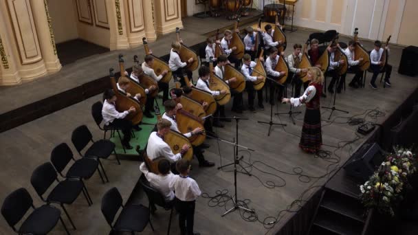 Lviv Ukraine November 2019 Kobza Art Festival Ring Bandura Performances — ストック動画