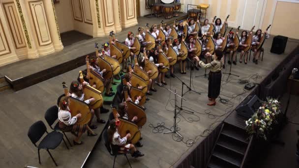 Lviv Ukraine November 2019 Kobza Art Festival Ring Bandura Performances — Stok video