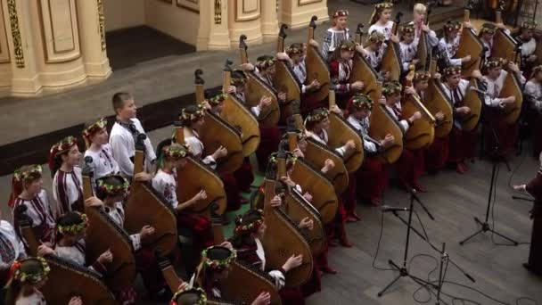 Lviv Ukraine November 2019 Kobza Art Festival Ring Bandura Performances — Stock video